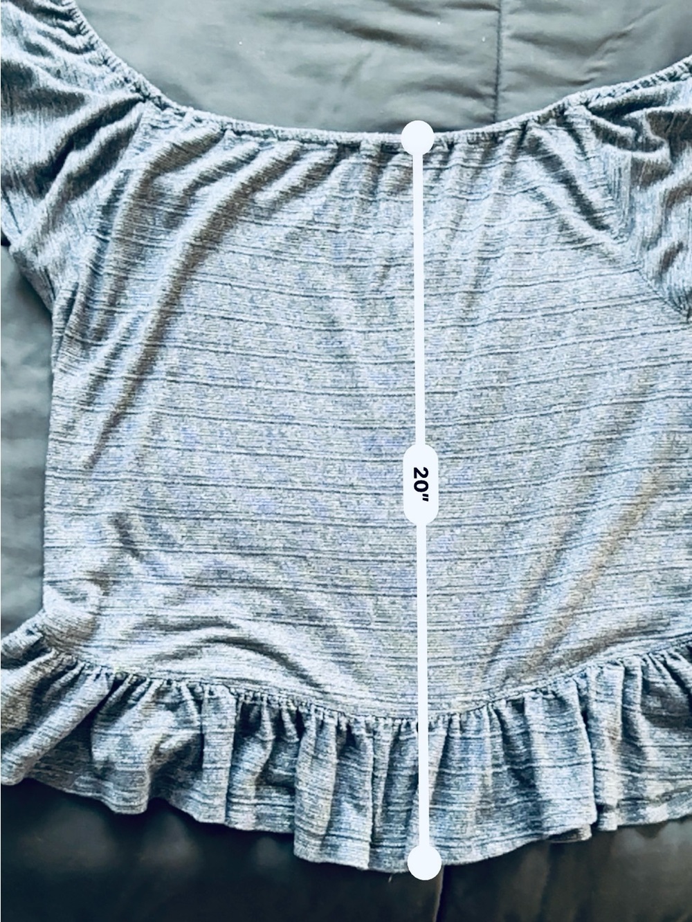 Lucky Brand Blue Off-Shoulder Ruffle Button-Front Top - Picture 5 of 5